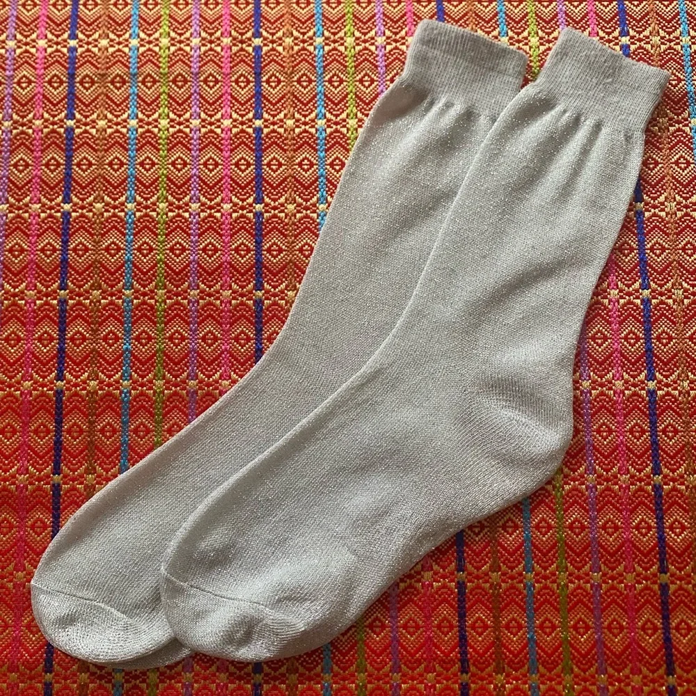 Vintage silver glitter socks size 6-9 womens US